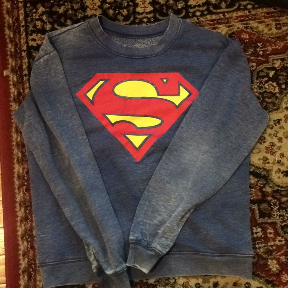 Superman long sleeve blue vintage crewneck